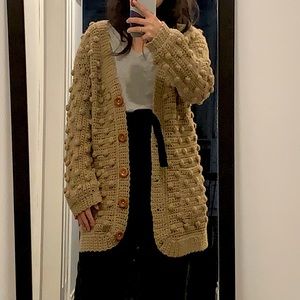 Bobble knit button up cardigan